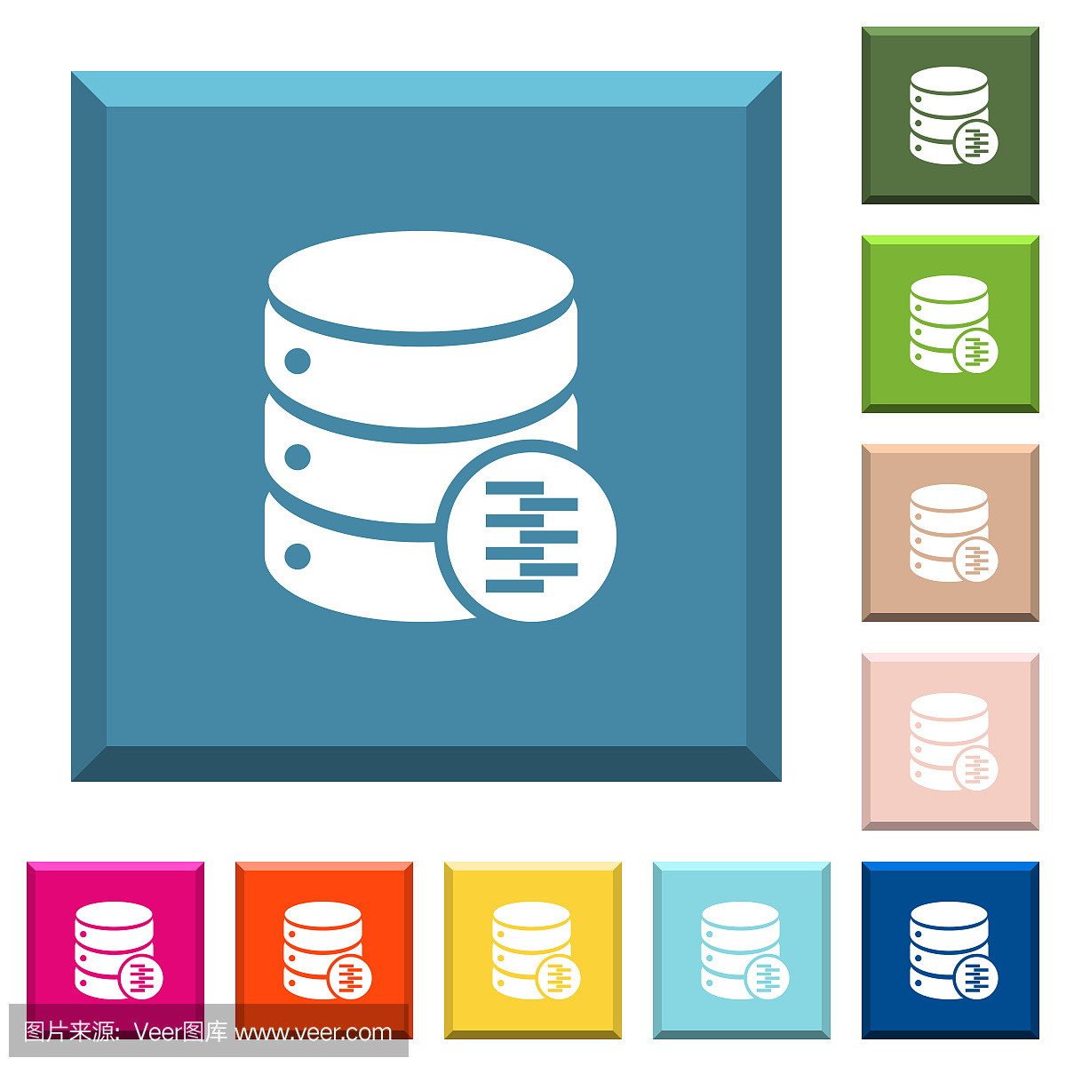 數(shù)據(jù)庫壓縮數(shù)據(jù)的方形按鈕上的白色圖標(biāo)